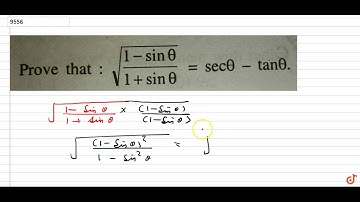 Prove that `sqrt[[1-sintheta]/[1+sintheta]]=sectheta-tantheta`
