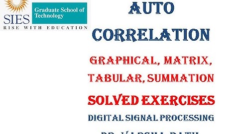 Auto Correlation, Digital Signal Processing, Matrix, Tabular, Summation, Graphical