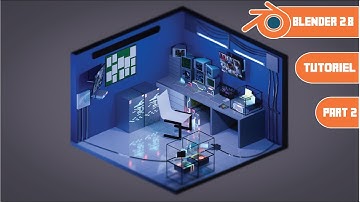 How to make Isometric hacker room in blender 2.82 Part 2