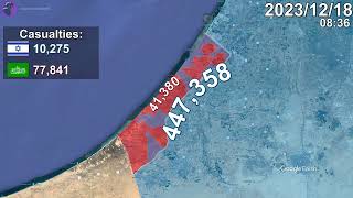 Israel-Hamas War: Every Day to April Mapped using Google Earth