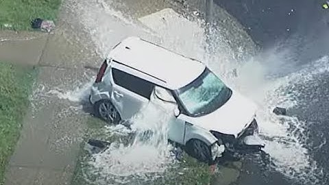 Multi-car crash high-speed chase in South LA comes to an end on top of fire hydrant