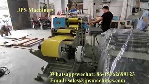 JPS-320ZD Auto Offline label sticker fan folder machine with slitter + JPS-320UN unwinder to Canada