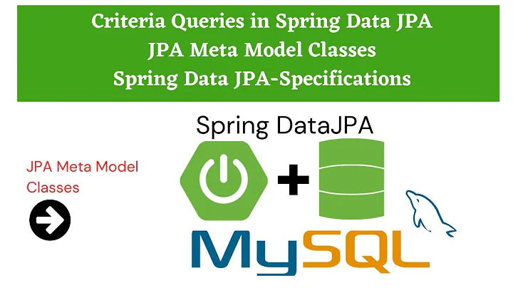 Spring Data JPA Criteria API | JPA meta model classes | JPA Specifications