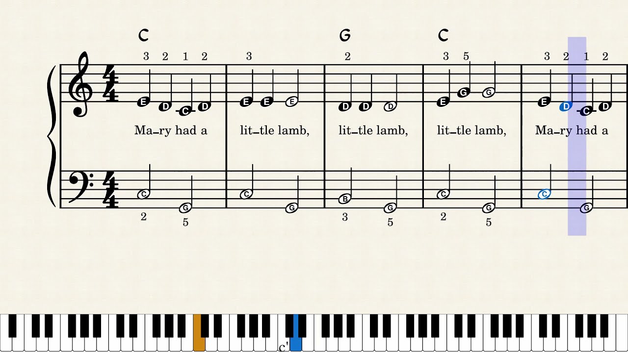 Mary Had A Little Lamb Easy Piano Sheet Music With Letters YouTube Mary Had A Little Lamb Easy Piano Sheet Music With Letters YouTube