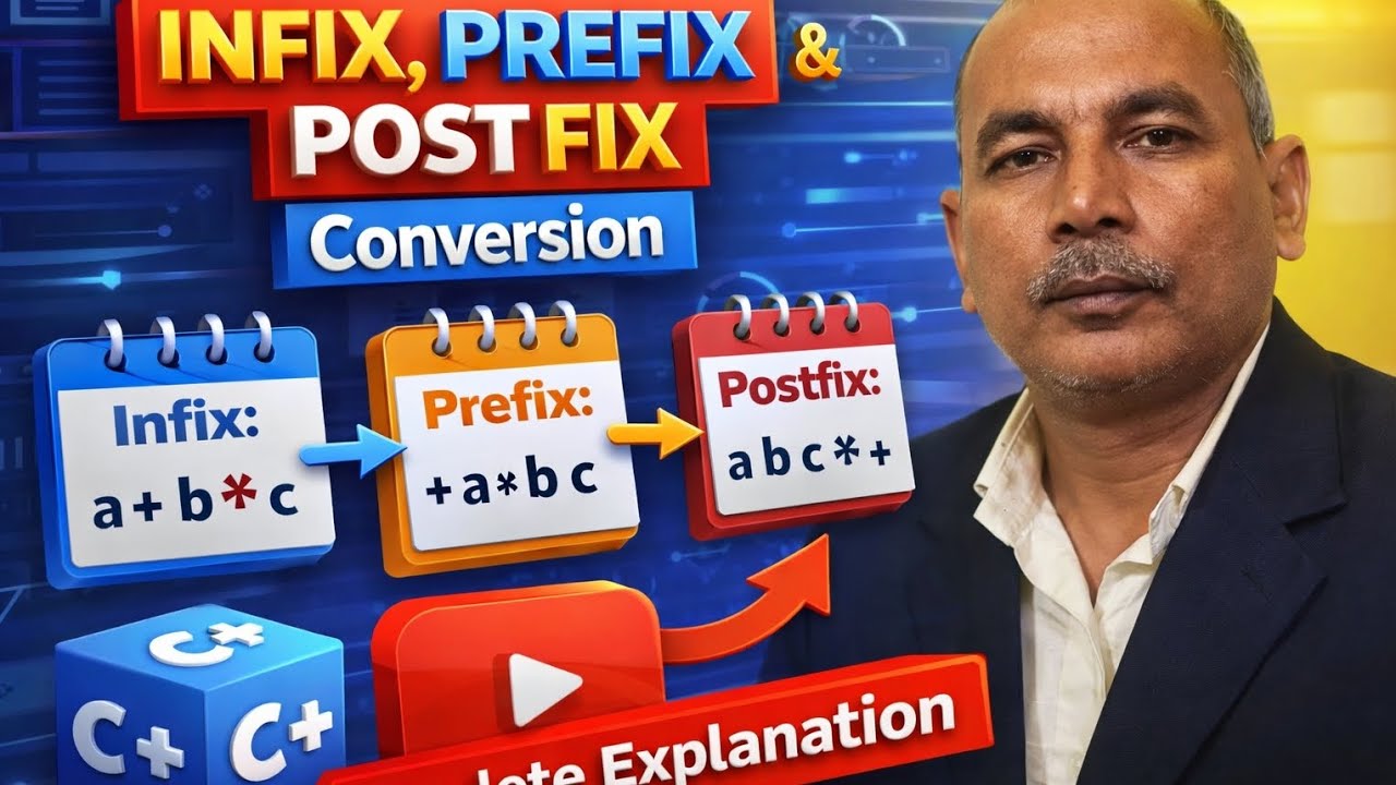 Infix, Prefix, Postfix Conversion | Important Topic for Exam#jacboard #education #12thclass #cms 