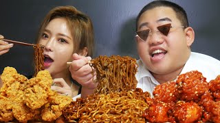 최악의세대 뮤비에 나온 섹시한 누나와 먹는 짜파게티 BBQ 닭다리 먹방