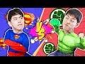 슈퍼히어로 슈퍼맨 vs 헐크 도와줘요! Super hero Help my friends in danger like BoramTube- 마슈토이 Mashu ToysReview