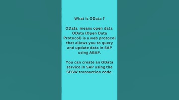 #abap #sap #interview #easy #odata