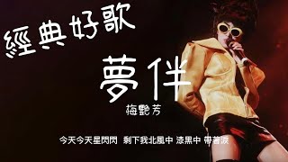 夢伴 - 梅艷芳『今天今天星閃閃 ，剩下我北風中漆黑 帶著淚』【動態歌詞/經典粵語歌曲/無廣告】