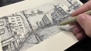 Sketchbook Ink Drawing Vlog | Tokyo Urban Sketching