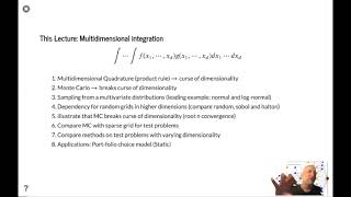 Full Multi-dimensional Integration: Monte Carlo and Quadrature Methods Update