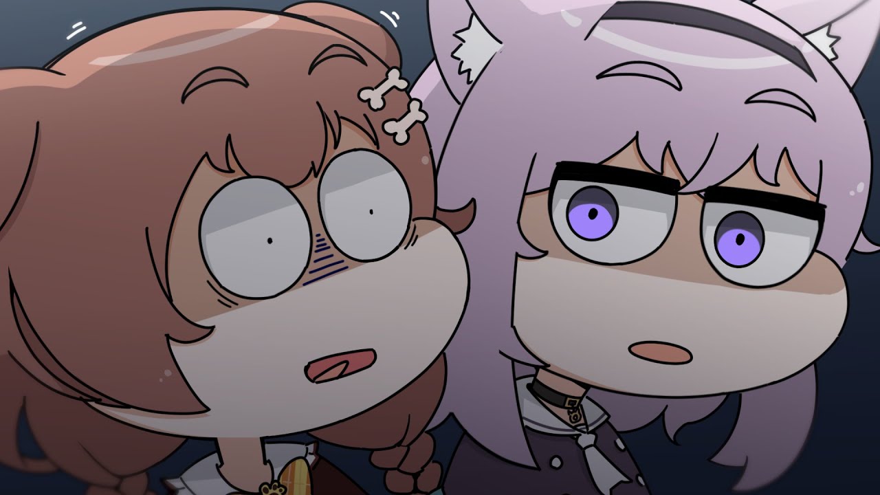 【手描き】 訛らないころね vs 全否定おかゆ【ホロライブ切り抜き/戌神ころね/猫又おかゆ/大神ミオ/大空スバル/SMOK】