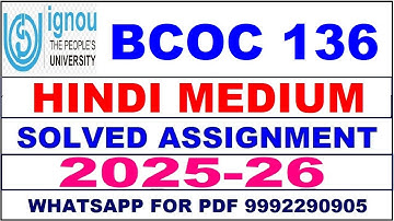 BCOC 136 solved assignment 2025-26 in Hindi || bcoc 136 solved assignment 2026 || bcoc136 2025-26
