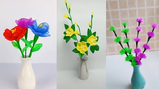 30 DIY Recycled Plastic Flowers | 30 Easy Plastic Bag Crafts #3