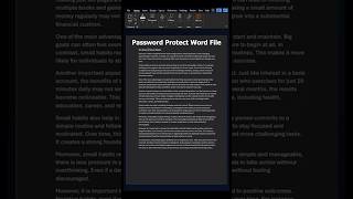 Password Protect Your Word File in 5 Seconds