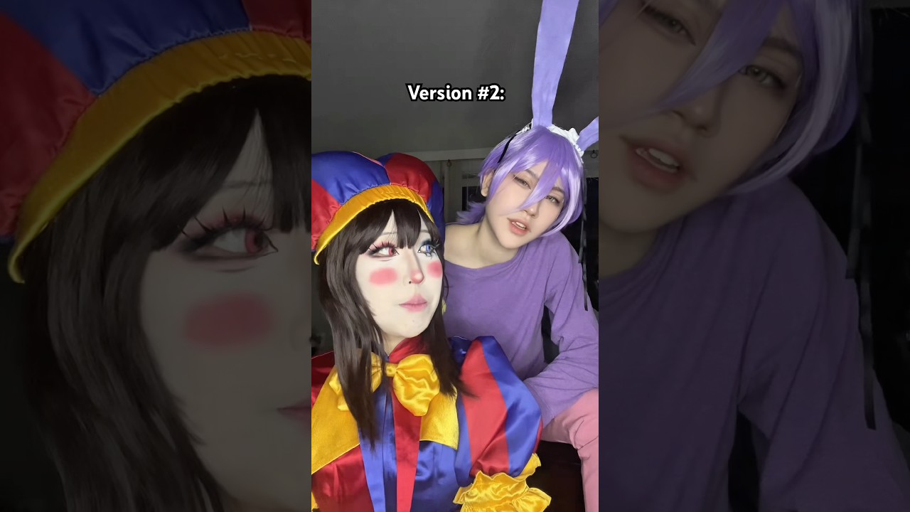 Which version do you like better? 👀 #theamazingdigitalcircus #cosplay #pomni #jax #funnybunny #tadc