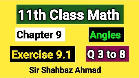 11th Class Math FSc and ICS Part-I chapter 9 Exercise 9.1 Q No 3 to 8 |