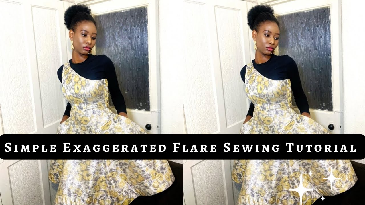 DIY TRENDY EXAGGERATED FLARED HIP DRESS TUTORIAL |Exaggerated hip ...