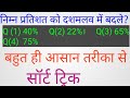 निम्न प्रतिशत को दशमलब में बदले #bts  Ssc GD CGL MTS all' exam questions and answers #beautiful