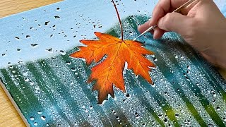 How to Draw the Scenery of Autumn Rain / Acrylic Painting for Beginners