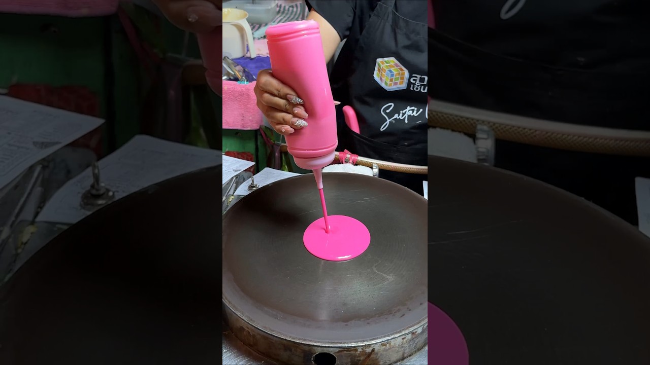 Watch This! Perfect Rainbow Crepes at Bangkok Night Market 