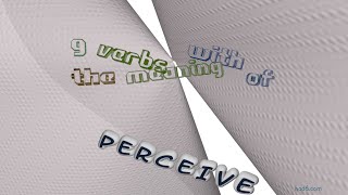 perceive - 11 verbs which mean perceive (sentence examples)