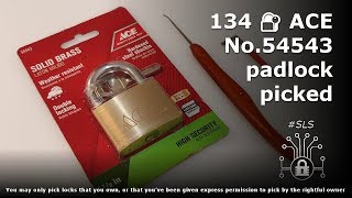 134 🔐 ACE 54543 padlock picked