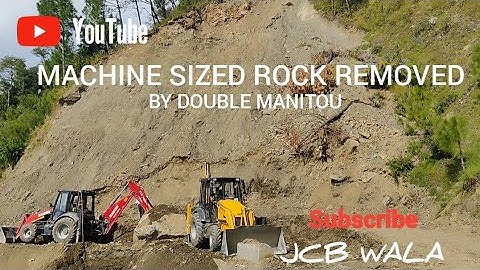 MANITOU X 2 removed machine sized rock from village road @YouTube