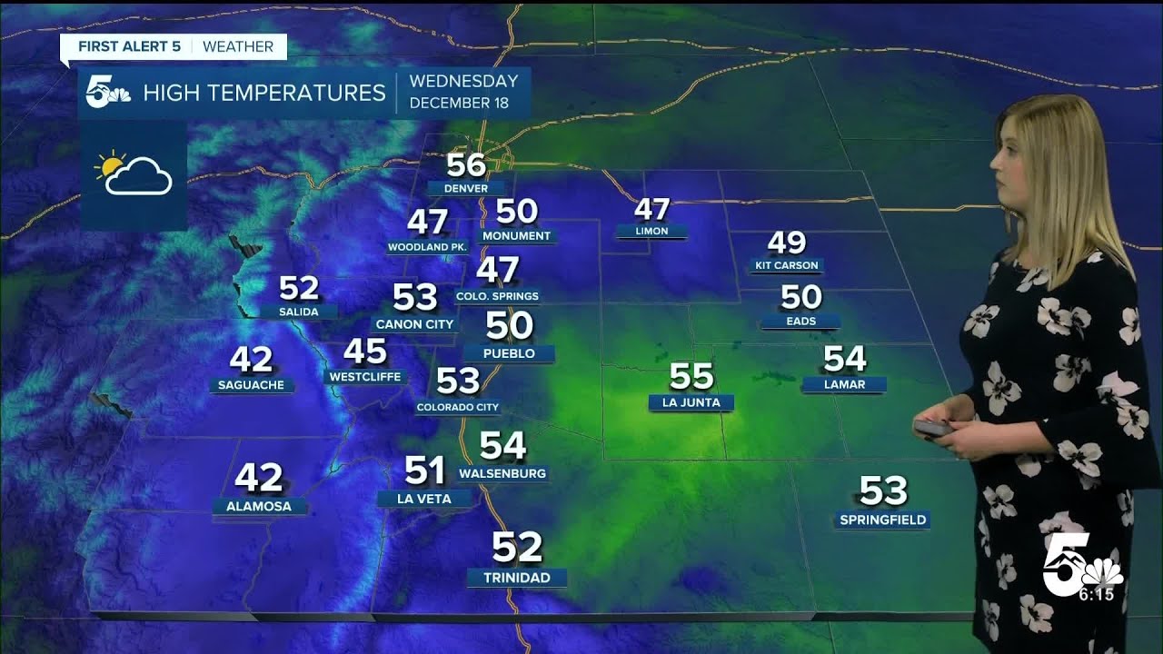 A bit cooler on Wednesday after a Tuesday night cold front in Colorado ...