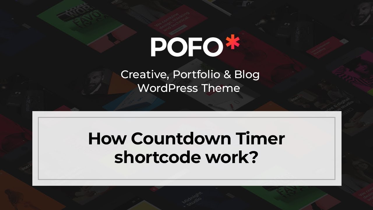 POFO WordPress Theme - How countdown timer shortcode work? - YouTube