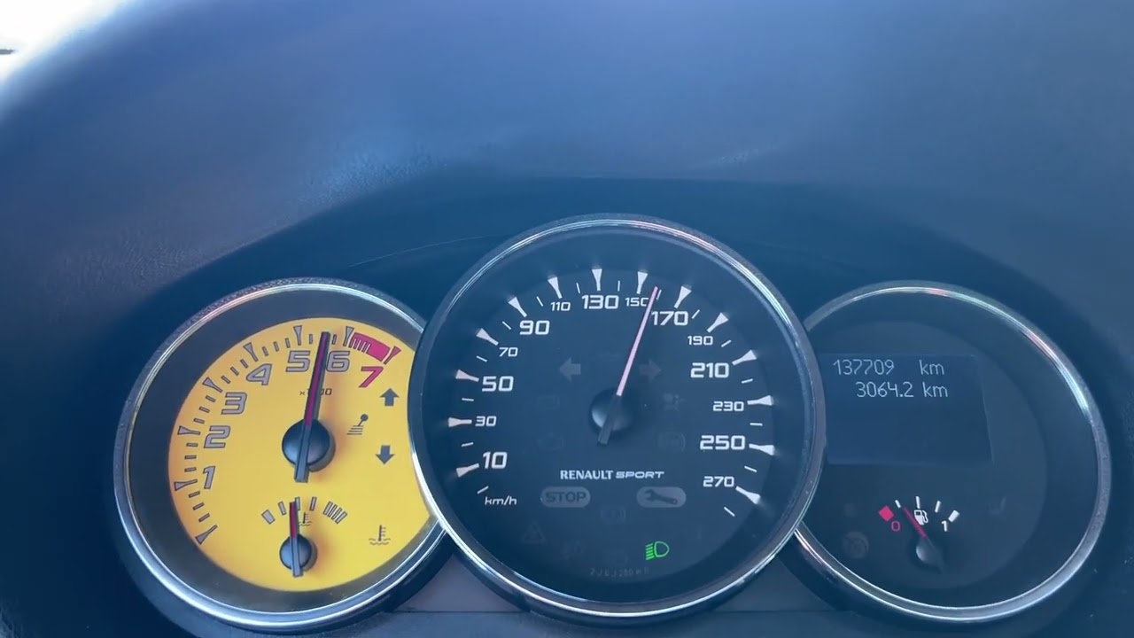 Renault Megane 3 RS 250 hp acceleration 0 - 200 km/h stock