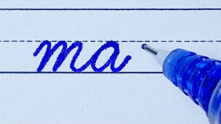Cursive Writing | How to connect cursive letters m and a to z | English cursive handwriting practice