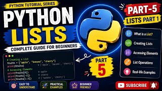 PYTHON LISTS (PART-5) #python#pythontutorial#pythonprogramming#pythontutorialforbeginner#pythonlists