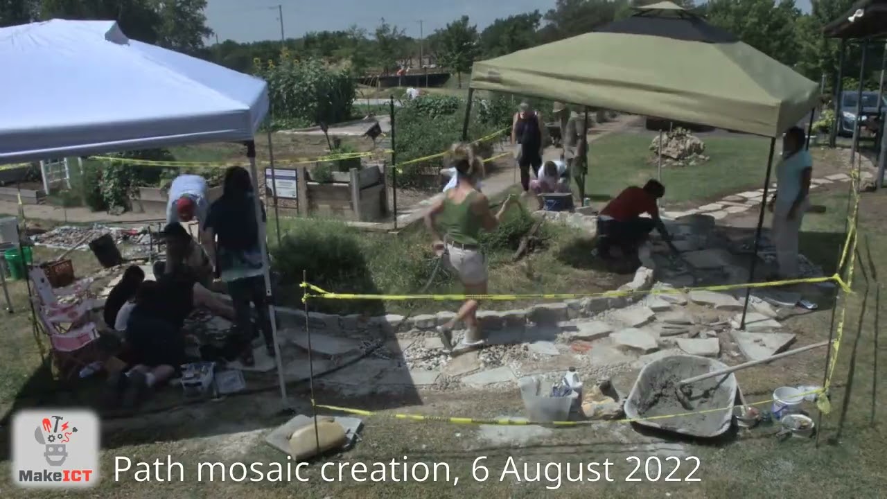 MakeICT Mosaic path creation timelapse