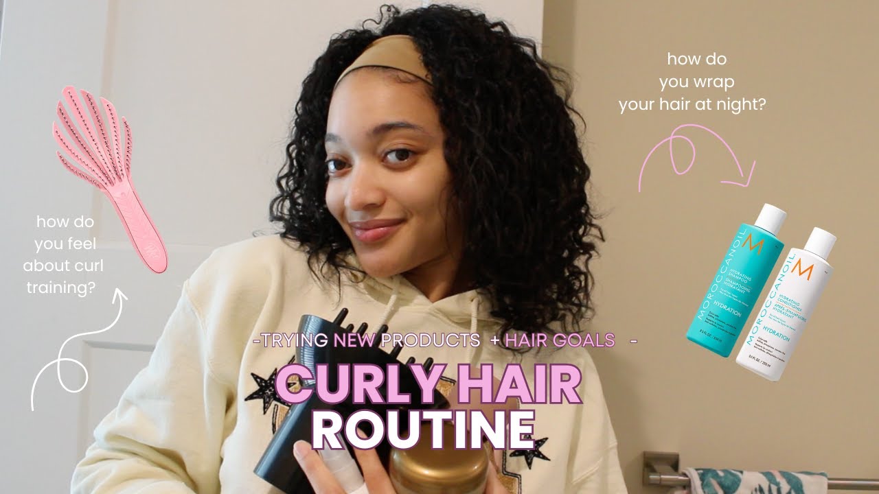 My Curly Hair Routine (trying new products+ hair goals)