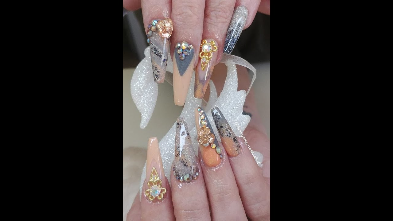 Acrylic Nails/Geometric Design/Acrylic Design using CJP