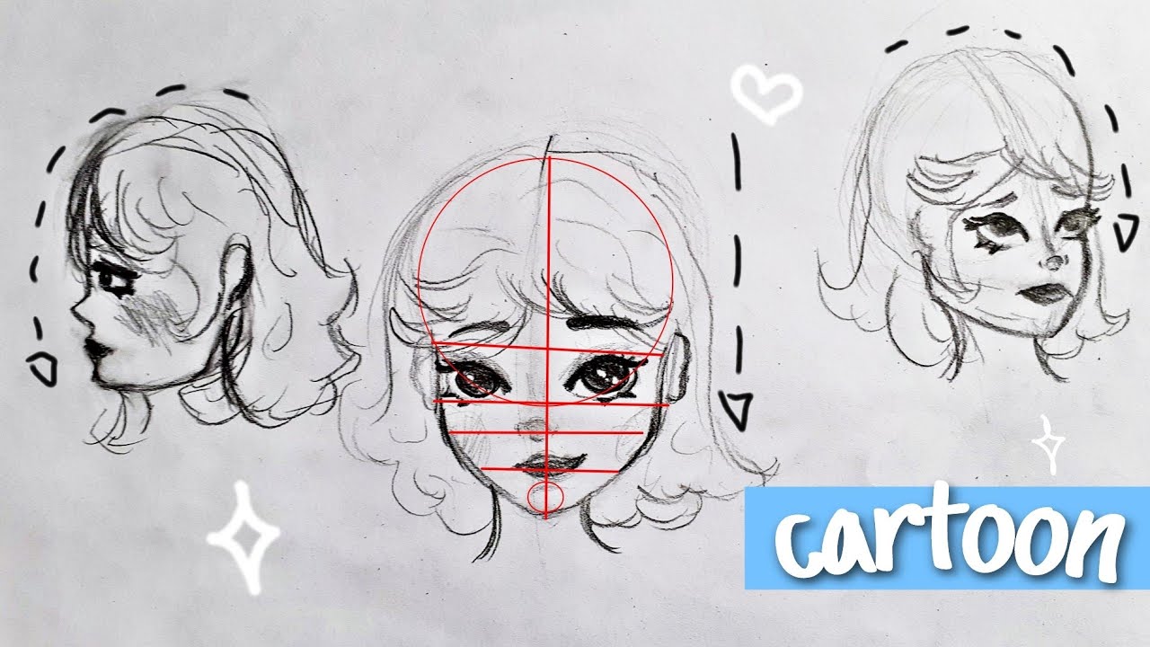 Tutorial como desenhar rosto de frente ( estilo anime