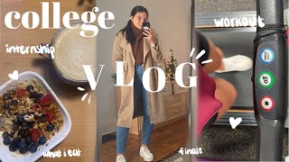 VLOG: college finals day in my life | interning, workout, &amp; meals