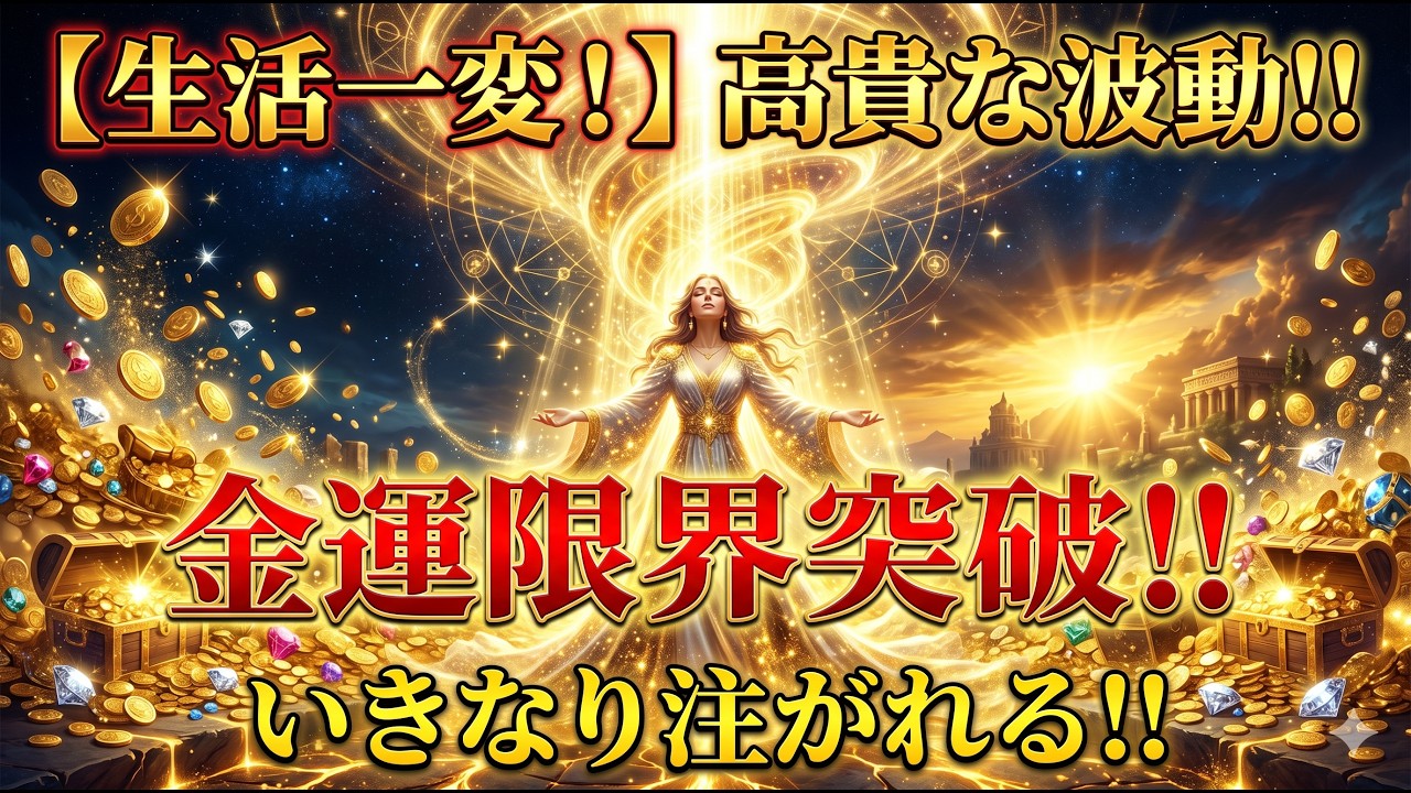いきなり生活が一変するほどの高貴な波動が注がれて金運が限界を突破し