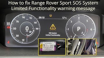 Range Rover Sport SOS System Limited Functionality warning message fix in under 10 mins