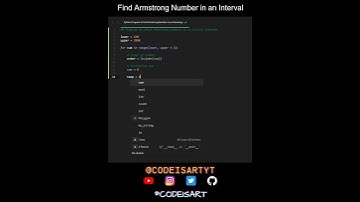 Find Armstrong Number in an Interval in Python | Python Examples | Python Coding Tutorial |Interview