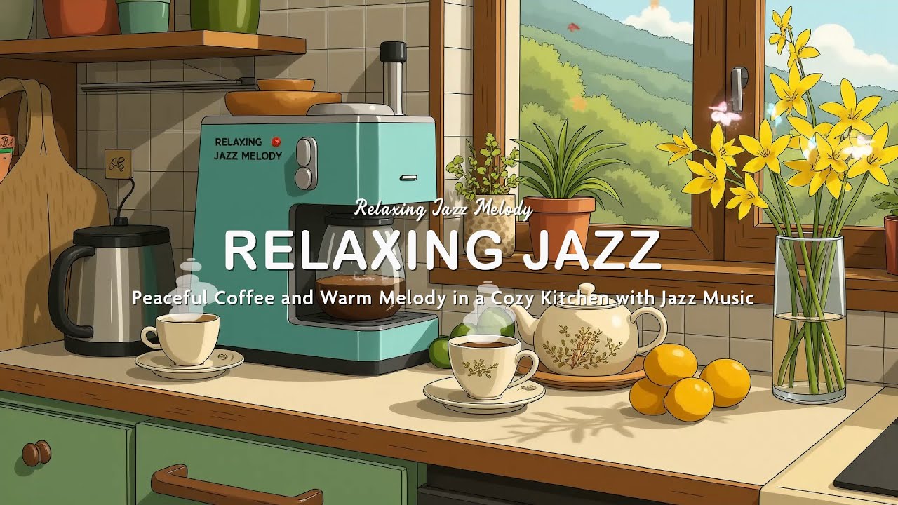 Relaxing Jazz ~ Peaceful Coffee and Warm Melody in a Cozy Kitchen with Jazz Music for Focus & Calm