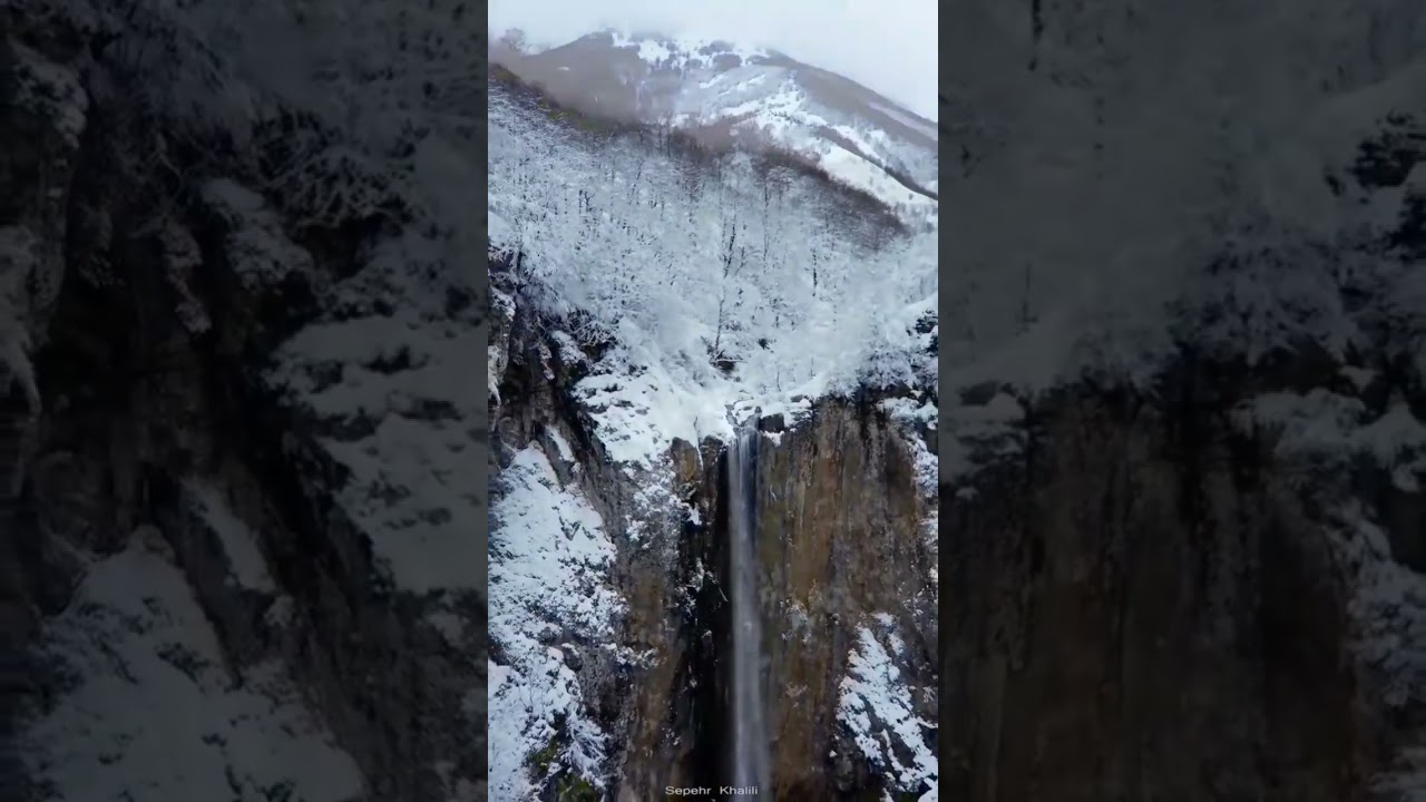 beautiful Laton waterfall in Gilan province