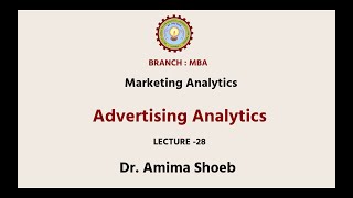 Marketing Analytics | Advertising Analytics| AKTU Digital Education