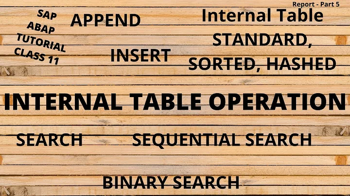 SAP ABAP Tutorial|Class 12|Report-5|Internal Table Operation|APPEND|INSERT|SEQUENTIAL SEARCH|BINARY