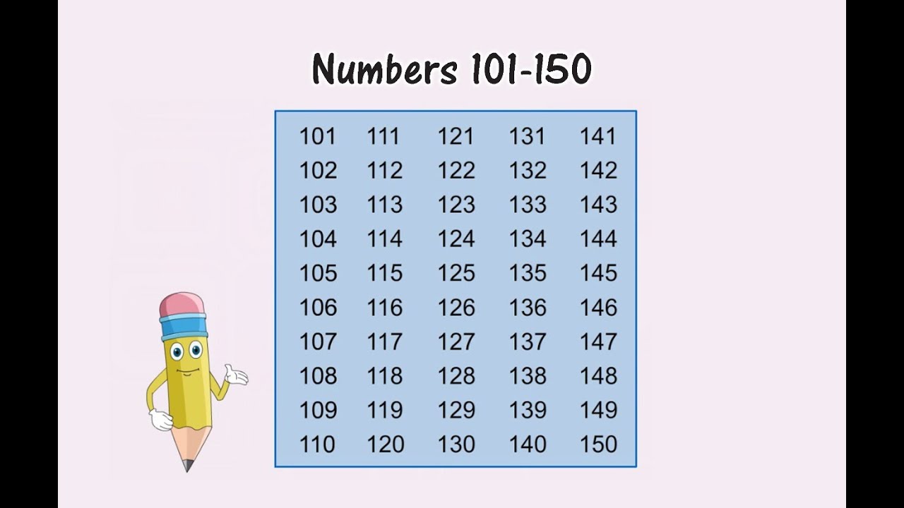 101 To 150 Numbers Worksheet
