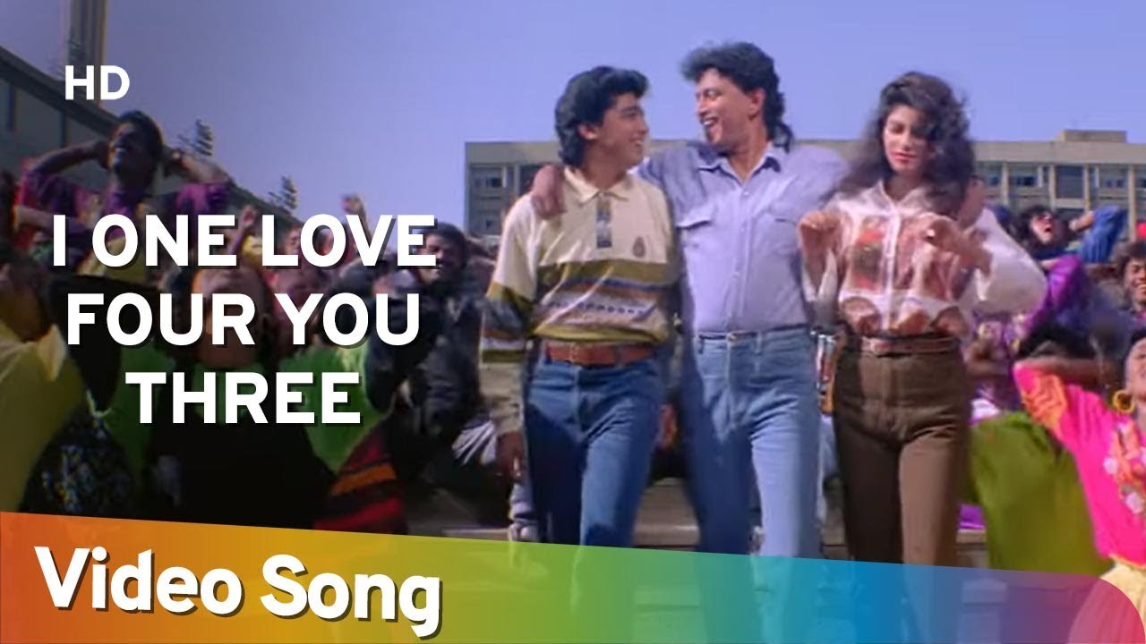 I One Love Four You Three HD  Aadmi 1993  Mithun Chakraborty  Gautami  Jatin Lalit Hits