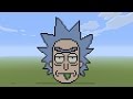 Minecraft Pixel Art - Rick Head From Rick and Morty