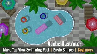 Make Top View Swimming Pool | Adobe Illustrator | Beginners : Class 27