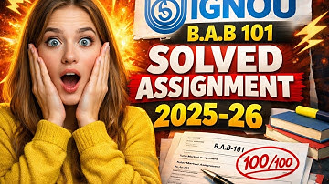 BAB-101 Solved Assignment 2025-26 | IGNOU BA | IIGNOU ALL IN ONE SERVICE
